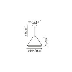 SAIGON OUT SUSPENDED FIX H590 C70 OCHRE Faro Barcelona 1-FR71622-13
