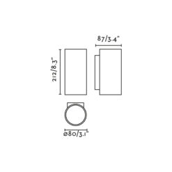 KOV WALL LAMP ROUND WHITE LED 2x6W 2700K 14°/14° Faro Barcelona 1-FR71791-121