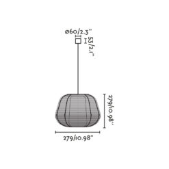 NARITA SUSPENDED W/DIFF BLACK 1xE27 Faro Barcelona 1-FR72126-160