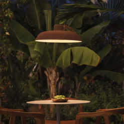 SAGA PENDANT WITH CANOPY RUST BROWN 1xE27 Faro Barcelona 1-FR72126-171