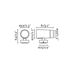 PUK PROJECTOR BLACK Ø59 LED 12,5W 3000K 30° Faro Barcelona 1-FR75302-232