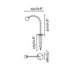 CUCA 300 SPIKE BLACK LED 3W 2700K Faro Barcelona 1-FR75583