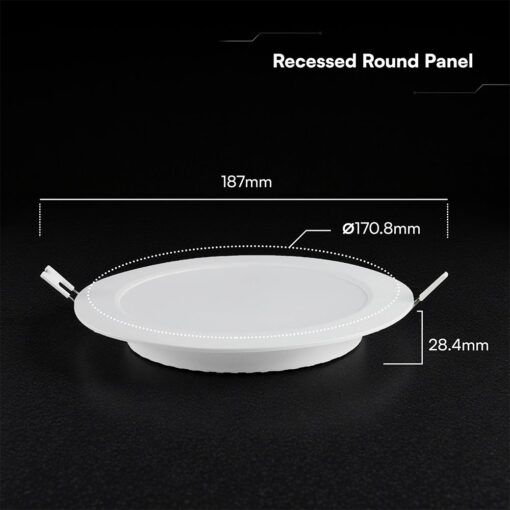 CCT LED Panel V-TAC Cree Chip 12W 1320lm 3in1 Στρογγυλό Χωνευτό Φ17cm 6yrs Wty 78616VT