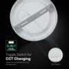 CCT LED Panel V-TAC Cree Chip 12W 1320lm 3in1 Στρογγυλό Χωνευτό Φ17cm 6yrs Wty 78616VT