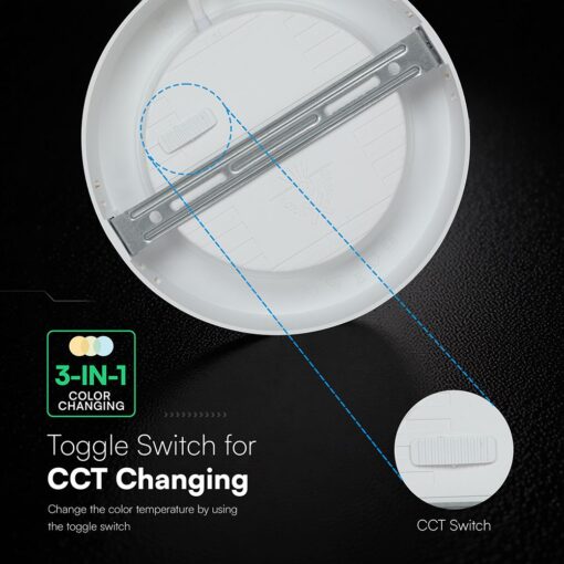 CCT LED Panel V-TAC Cree Chip 24W 2640lm 3in1 Στρογγυλό Χωνευτό Φ30cm 6yrs Wty 78676VT