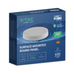 CCT LED Panel V-TAC Cree Chip 6W 630lm 3in1 Στρογγυλό Επιφανειακό Φ12cm 6yrs Wty 78706