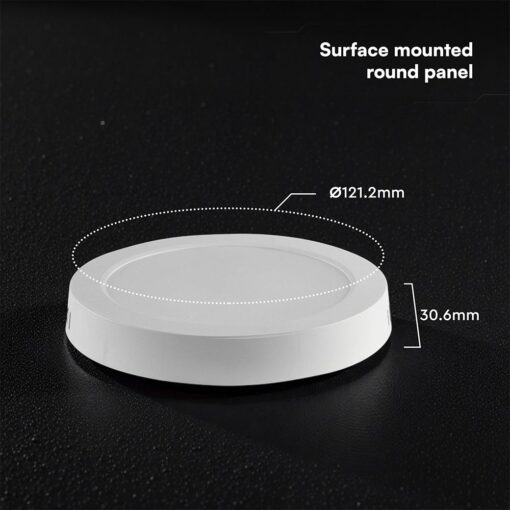 CCT LED Panel V-TAC Cree Chip 6W 630lm 3in1 Στρογγυλό Επιφανειακό Φ12cm 6yrs Wty 78706