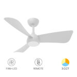 Ανεμιστήρας οροφής 30w + 18w 3CCT 1800lm με control Λευκός Braytron BH85-00220BR