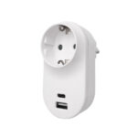 Αντάπτορας με 1 θέση σούκο + 1 θύρα USB + 1 θύρα Type C Braytron BY72-02035BR