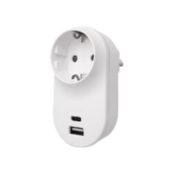 Αντάπτορας με 1 θέση σούκο + 1 θύρα USB + 1 θύρα Type C Braytron BY72-02035BR