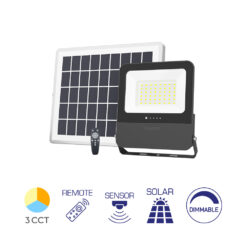 Προβολέας ηλιακός (solar) IP65 50w (15w) 600lm 3CCT 2m Καλωδιο Braytron BT64-10681BR