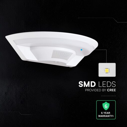 V‑TAC 234216VT Φωτιστικό Τοίχου LED Λευκό 1060lm 4000K Ανιχνευτής Κίνησης PIR IP54 270×135×70