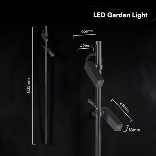 V‑TAC 24229VT Καρφωτό LED Διπλής Κεφαλής 24V Μαύρο 315lm 4000K IP65 822×65×68