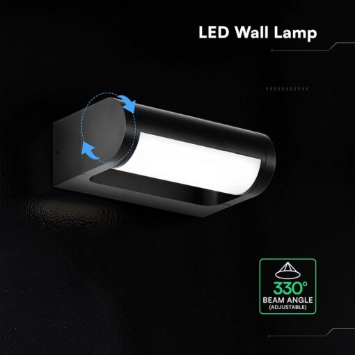 V‑TAC 243436VT Φωτιστικό Τοίχου LED Μαύρο 1550lm 3000K CREE Chip Ρυθμιζόμενη Δέσμη IP65 176×63×111