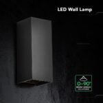 V‑TAC 24346VT Φωτιστικό Τοίχου LED Μαύρο 1250lm 3CCT Up‑Down IP65 71×71×171