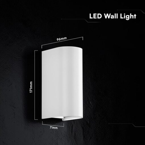 V‑TAC 24348VT Φωτιστικό Τοίχου LED Λευκό 1250lm 3CCT Up‑Down IP65 71×96×171