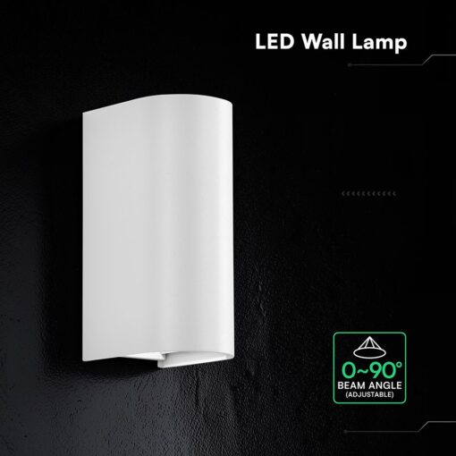 V‑TAC 24348VT Φωτιστικό Τοίχου LED Λευκό 1250lm 3CCT Up‑Down IP65 71×96×171