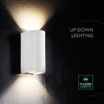 V‑TAC 24348VT Φωτιστικό Τοίχου LED Λευκό 1250lm 3CCT Up‑Down IP65 71×96×171