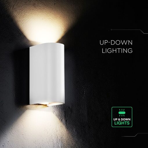 V‑TAC 24348VT Φωτιστικό Τοίχου LED Λευκό 1250lm 3CCT Up‑Down IP65 71×96×171