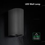 V‑TAC 24349VT Φωτιστικό Τοίχου LED Μαύρο 1250lm 3CCT Up‑Down IP65 71×96×171