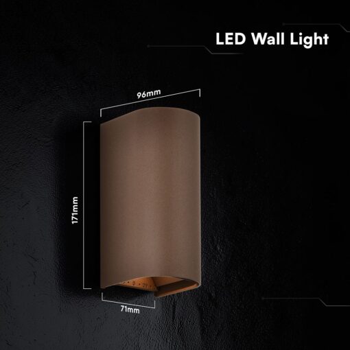 V‑TAC 24349VT Φωτιστικό Τοίχου LED Σκουριά 1250lm 3CCT Up‑Down IP65 71×96×171