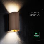 V‑TAC 24349VT Φωτιστικό Τοίχου LED Σκουριά 1250lm 3CCT Up‑Down IP65 71×96×171