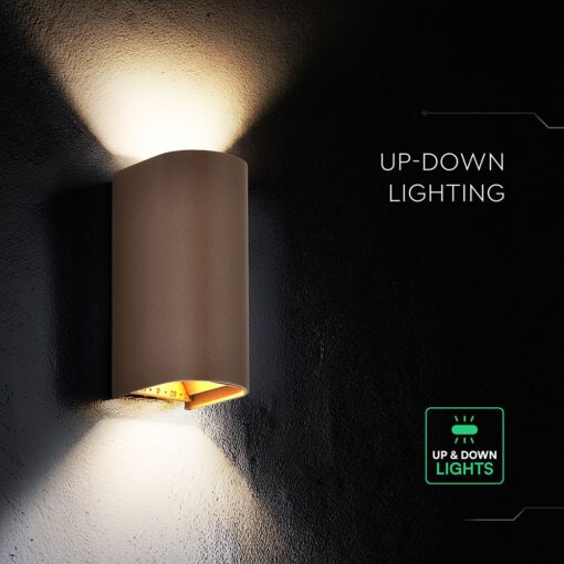 V‑TAC 24349VT Φωτιστικό Τοίχου LED Σκουριά 1250lm 3CCT Up‑Down IP65 71×96×171