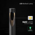V‑TAC 243526VT Κολωνάκι LED Μαύρο 625lm 3000K CREE Chip IP65 80×800