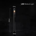 V‑TAC 243536VT Φωτιστικό Δαπέδου Κολωνάκι LED Μαύρο 1220lm 3000K CREE Chip IP65 55×800