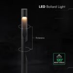 V‑TAC 243536VT Φωτιστικό Δαπέδου Κολωνάκι LED Μαύρο 1220lm 3000K CREE Chip IP65 55×800