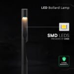 V‑TAC 243536VT Φωτιστικό Δαπέδου Κολωνάκι LED Μαύρο 1220lm 3000K CREE Chip IP65 55×800