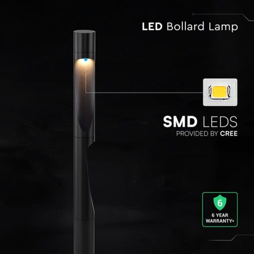 V‑TAC 243536VT Φωτιστικό Δαπέδου Κολωνάκι LED Μαύρο 1220lm 3000K CREE Chip IP65 55×800