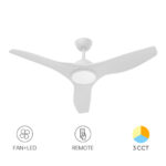 Ανεμιστήρας οροφής 35w + 24w 3CCT 2280lm με control Λευκός Braytron BH85-00200BR