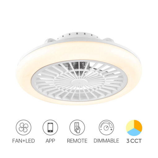 Ανεμιστήρας οροφής 20w + 40w 3CCT 4400lm με control & App Λευκός Braytron BH85-00040BR