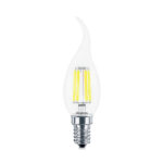 Λάμπα led κερί με μύτη filament διάφανο 4W E14 2700K Braytron BA35-00410BR