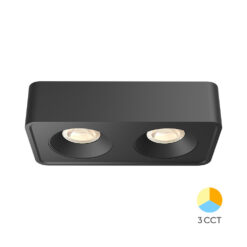 Σποτ οροφής “Gata” 2 x 10w 1800lm 3cct Μαύρο Braytron BH04-00061BR