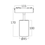 Σποτ Led Μαγνητικής Ράγας Ultra Slim 10W 3CCT Μαύρο Braytron BD61-20281BR