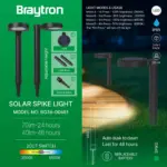 Braytron BG36‑00681 Solar Καρφωτό Κήπου 8W 2CCT 70lm IP65 Μαύρο – Σετ 2 τεμ.
