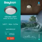 Πλαφονιέρα “Napoli” IP65 1 x Ε27 Ανθρακί Braytron BG37-00712BR