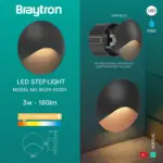 Απλίκα χωνευτή “Veksus” IP65 3000k 180lm Μαύρη Braytron BG39-00301BR