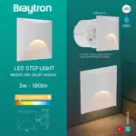 Απλίκα χωνευτή “Veksus” IP65 3000k 180lm Λευκή Braytron BG39-00400BR