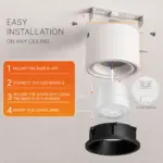 Σποτ οροφής “Gata” 10w 900lm 3cct Λευκό Braytron BH04-00040BR