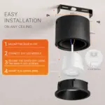 Σποτ οροφής “Gata” 10w 900lm 3cct Μαύρο Braytron BH04-00041BR