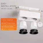 Σποτ οροφής “Gata” 2 x 10w 1800lm 3cct Λευκό Braytron BH04-00060BR