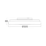 Πλαφονιέρα IP44 20W 3CCT Ø30cm Λευκή Braytron BH15-00180BR