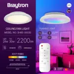 Ανεμιστήρας οροφής 30w + 24w RGB & 3CCT 2200lm με control Λευκός Braytron BH85-00030BR