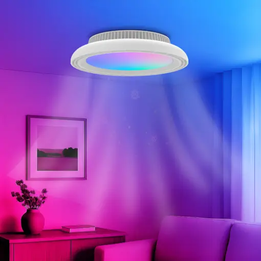 Ανεμιστήρας οροφής 30w + 24w RGB & 3CCT 2200lm με control Λευκός Braytron BH85-00030BR