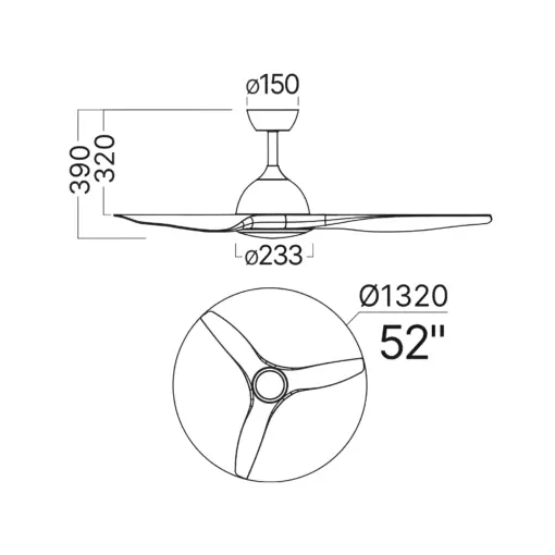 Ανεμιστήρας οροφής 35w + 24w 3CCT 2280lm με control Λευκός Braytron BH85-00200BR