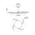 Braytron BH85‑00300 Ανεμιστήρας Οροφής 32W + 30W LED 3CCT 2600lm Ø1060mm Λευκός με Τηλεχειριστήριο