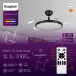 Ανεμιστήρας οροφής 30w + 32w 3CCT 3160lm με control Μαύρος Braytron BH85-00301BR